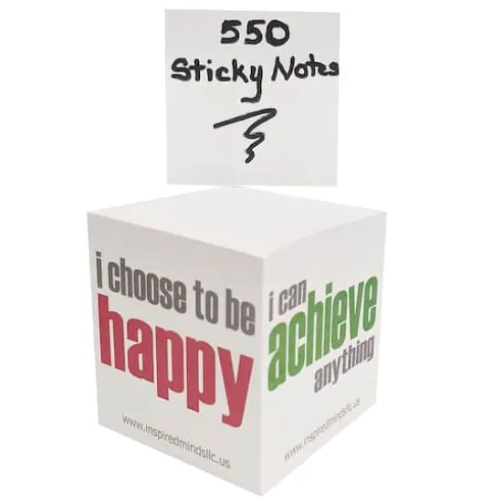 Inspired Minds 2 3/4 Inch Sticky Memo Cube, 550 Sheets {1}