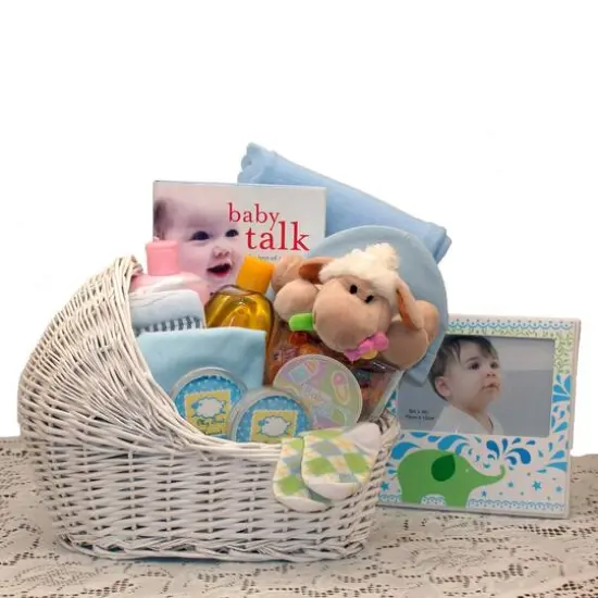 Welcome Baby Bassinet New Baby Boy Basket {1}