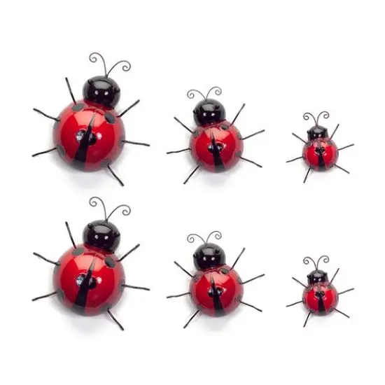 Metal Ladybug Garden D&eacute;cor Set {1}