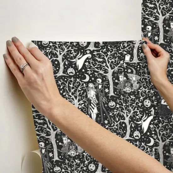 RoomMates Disney&reg; Tim Burton's The Nightmare Before Christmas Forest Peel & Stick Wallpaper Black {7}
