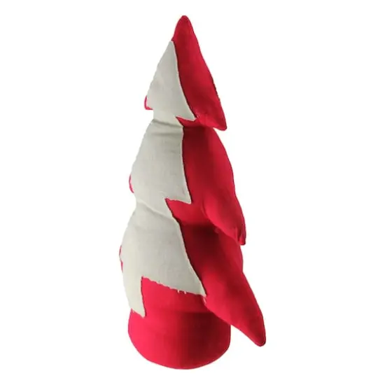 15" Red & White Contemporary Christmas Tree Tabletop D&eacute;cor {5}