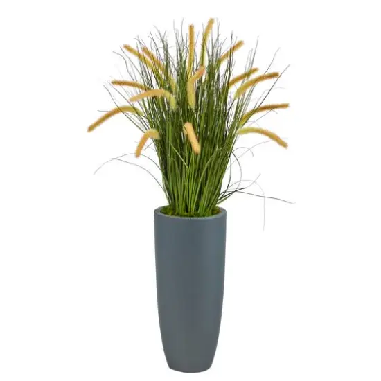 3ft. Onion Grass Plant in Gray Planter {1}