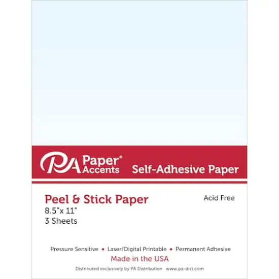 PA Paper&trade; Accents 8.5" x 11" Self Adhesive Paper, 3 Sheets {1}