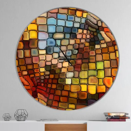 Designart 'Dreaming Of Stained Glass Modern Wall Clock {3}
