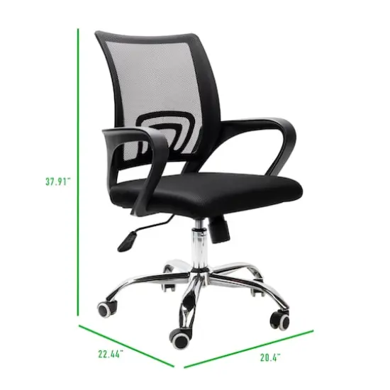 Mind Reader Ergonomic Rolling Office Chair Black {4}