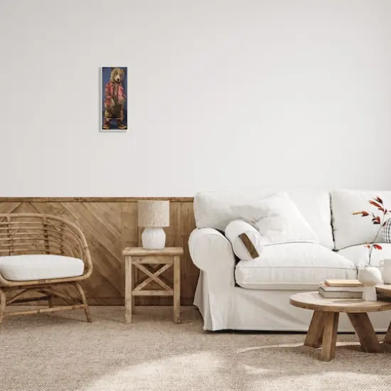 Stupell Industries Forest Brown Bear Rainboots Flannel Shirt Rustic Animal,7" x 17" {3}