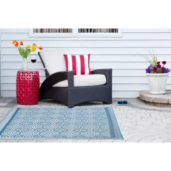 DII&reg; Blue Moroccan Outdoor Rug, 4ft. x 6ft. {6}