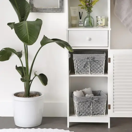 DII&reg; Medium Antique White Chicken Wire Baskets with Black Gingham Liners, 2ct. {5}