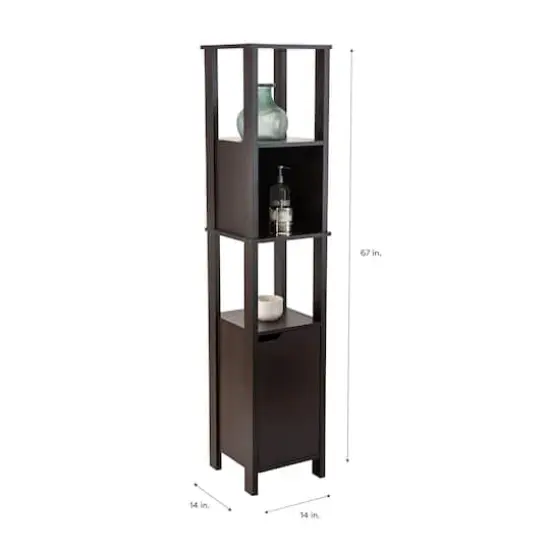 Organize It All 67" Espresso 5-Shelf Ambassador High Cabinet {12}