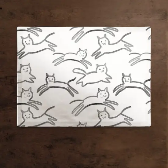 Leaping Cat Pattern Cotton Twill Placemat {3}