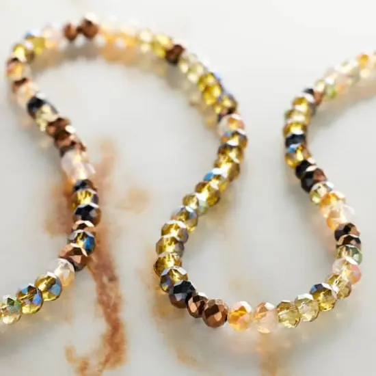 Amber Mix Faceted Glass Rondelle Beads, 3mm by Bead Landing&trade; {3}