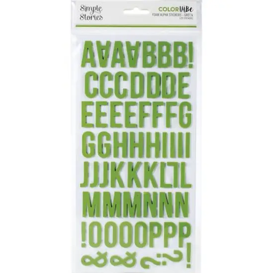 Simple Stories Color Vibe Foam Alpha Stickers Green {1}