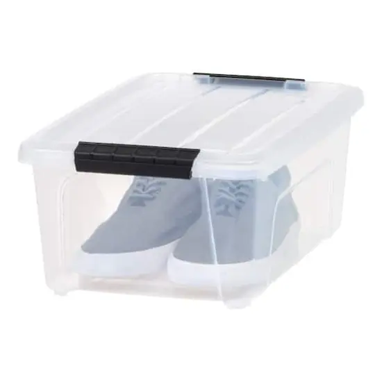 IRIS&reg; 13.5qt. Buckled Clear Boxes with Clear Buckle Lids, 6ct. {29}