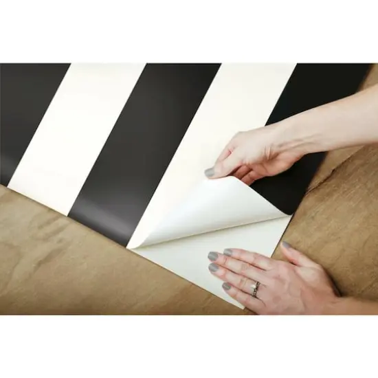 RoomMates Awning Stripe Peel & Stick Wallpaper Black {10}