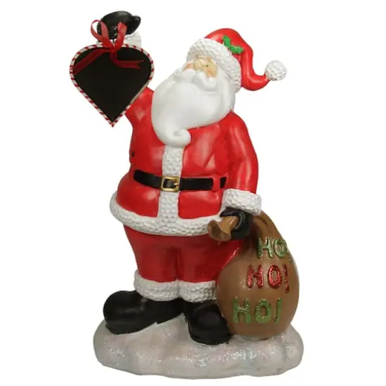 19" Red Santa Holding Toy Sack & Blackboard Christmas Statue {1}