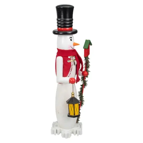 18" Glittered Wooden Snowman & Bird Nutcracker {5}