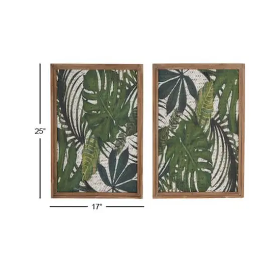 25" Green & Brown Wood Boho Palm Wall Decor, 2ct. {6}