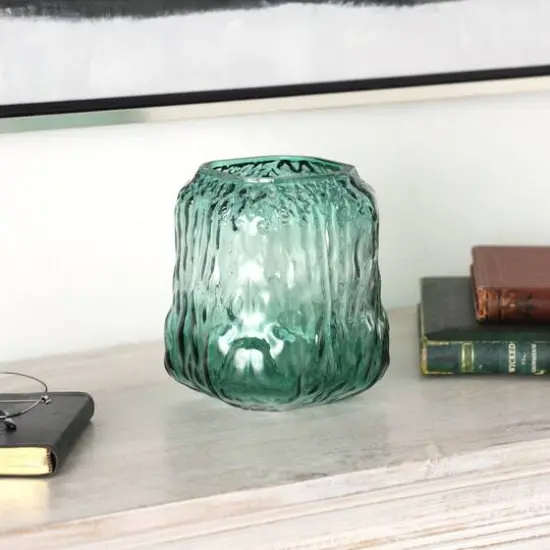7" Marine Ombre Dimensional Textured Glass Vase {5}