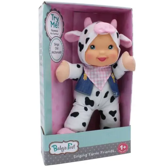 Goldberger Baby's First Doll Cow Singing Farm Animal Friends {1}