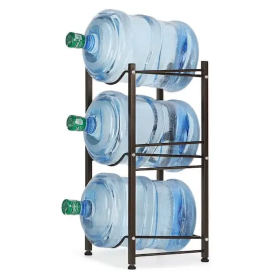 NEX&trade; 3-Tier 5-Gallon Water Bottle Storage Rack Brown {1}