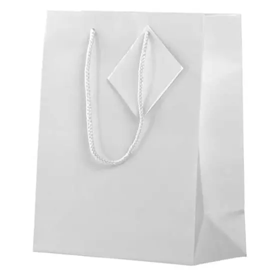 JAM Paper Medium Glossy Gift Bags, 3ct. White {5}
