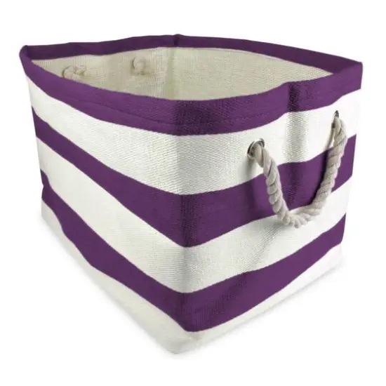 DII&reg; Large Rectangle Stripes Paper Bin Eggplant {1}