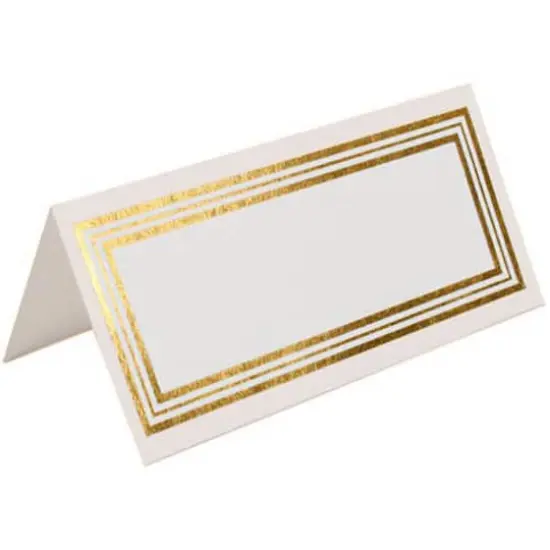 JAM Paper Triple Gold Border Fold-Over Wedding Table Place Cards, 100ct. {1}