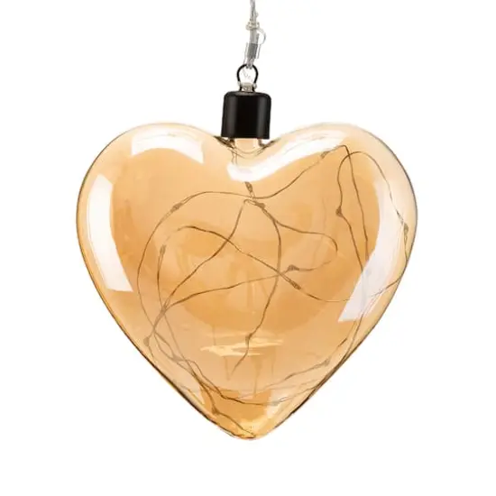 Glitzhome&reg; 26" LED Glass Heart Wall D&eacute;cor, Set Of 3 {6}