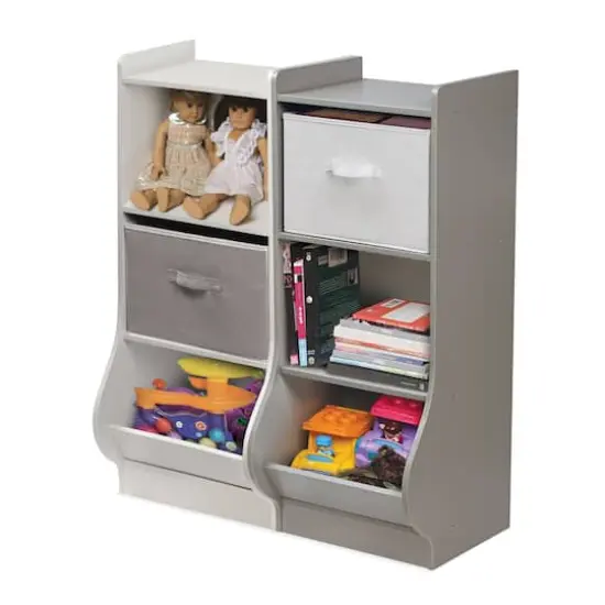 Badger Basket Woodgrain Gray Upright Storage Nook With Reversible Basket {9}