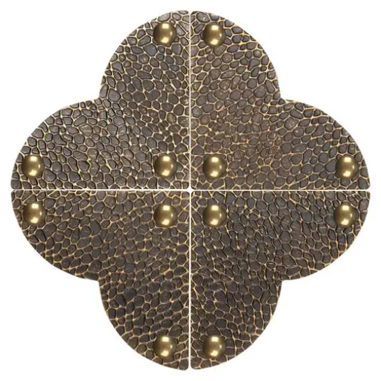 Dritz&reg; Home Pack of 3 Large Textured Quatrefoil Corners, 3ct. Antique Brass {6}