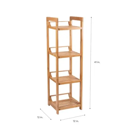 Organize It All 41" Lohas 4-Tier Bamboo Shelving Tower {6}