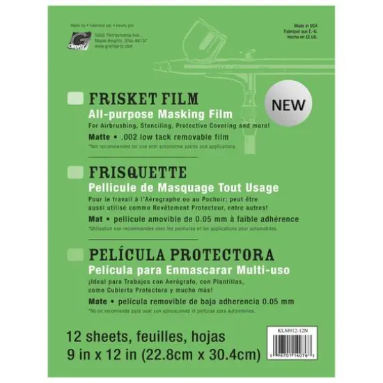Grafix Matte 9" x 12" Low Tack Frisket Film Sheets, 12 Sheets {1}