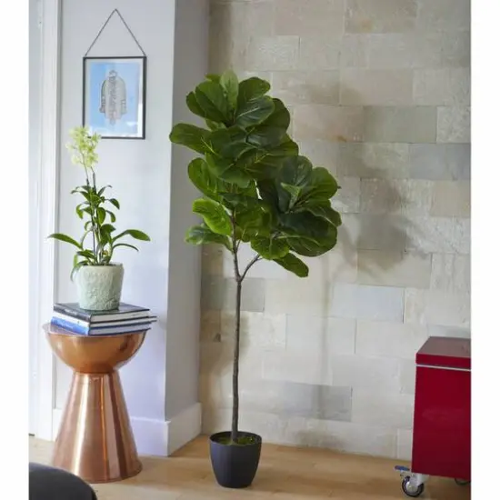 5ft. Potted Real Touch Fiddle Leaf Artificial Tree {8}