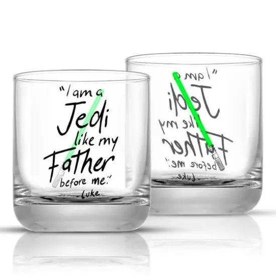 JoyJolt&reg; Star Wars&trade; 10oz. New Hope Luke Skywalker Green Lightsaber Short Drinking Glass, 2ct. {1}