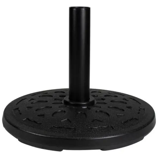 21lb. Black Flat Round Base Stand for Patio Umbrella {1}