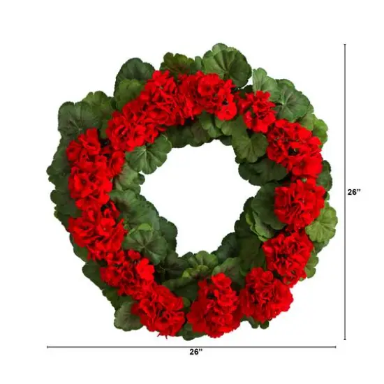 26" Geranium Wreath {5}