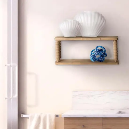 American Art Decor Galleon Wall Shelf, Brown - 22" x 9" {3}