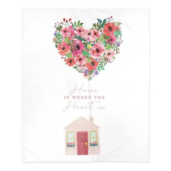 Home Is Where The Heart Is Sherpa Fleece Throw Blanket {1}