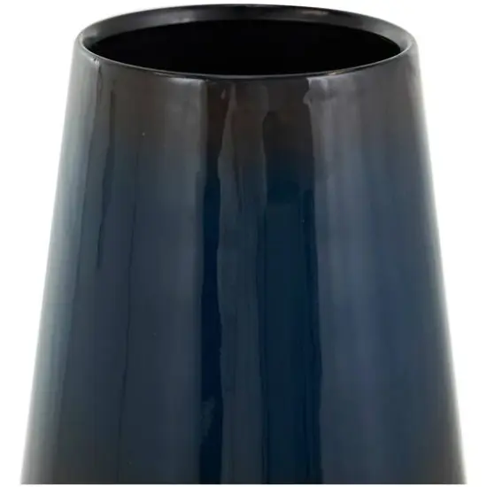 16" Blue Metal Ombre Vase with Brown Accents {6}