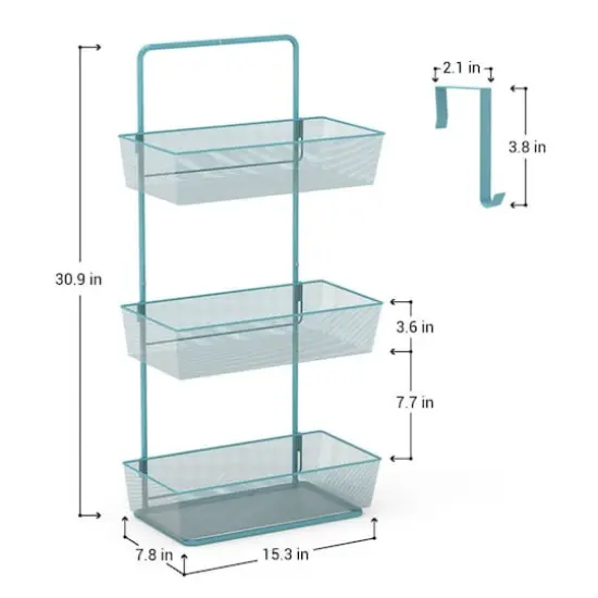 NEX&trade; 15" Over the Door Basket Organize Blue {4}