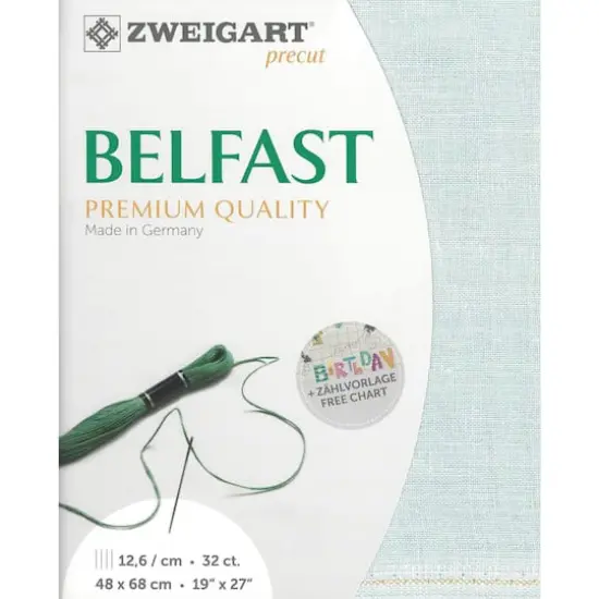 Zweigart&reg; Precut Belfast 32 Count Canvas, 19" x 27" Grayish Blue {1}