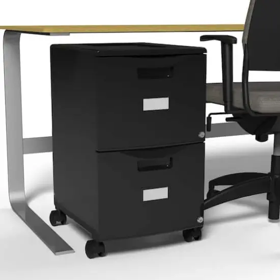 Storex 2-Drawer Black Mobile File Cabinet {4}