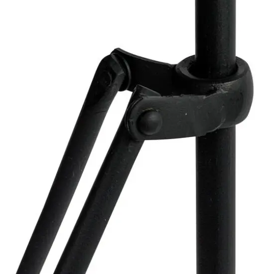 Hello Honey&reg; 2ft. Black Wood Top Modern Round Metal Accent Table {7}