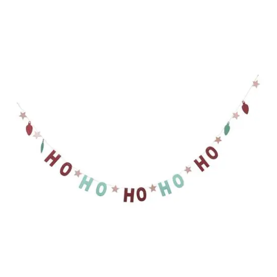 Hello Honey&reg; 10ft. Decorative MDF Banner with Stars, Glitter & "Ho Ho Ho" in Kraft Box {1}