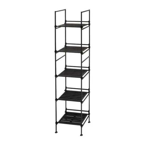 Organize It All Espresso 5 Tier Square Freestanding Shelf {1}