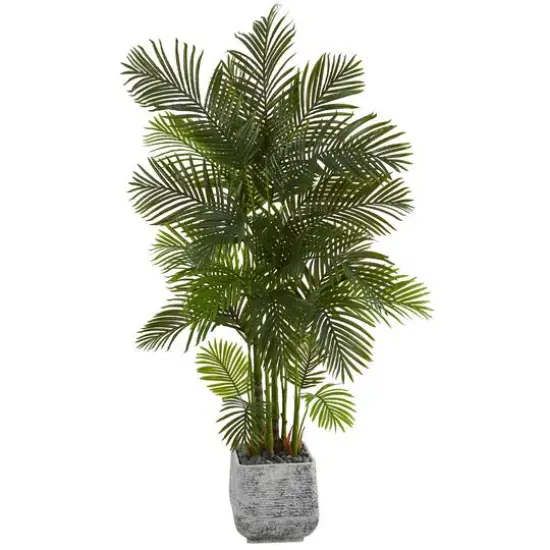 6.2ft. Areca Palm Artificial Tree in White Planter {1}