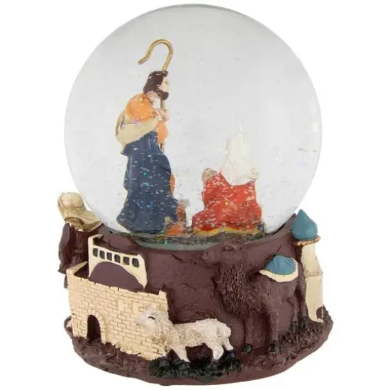 5.5" Nativity Scene Musical Snow Globe Glitterdome {9}