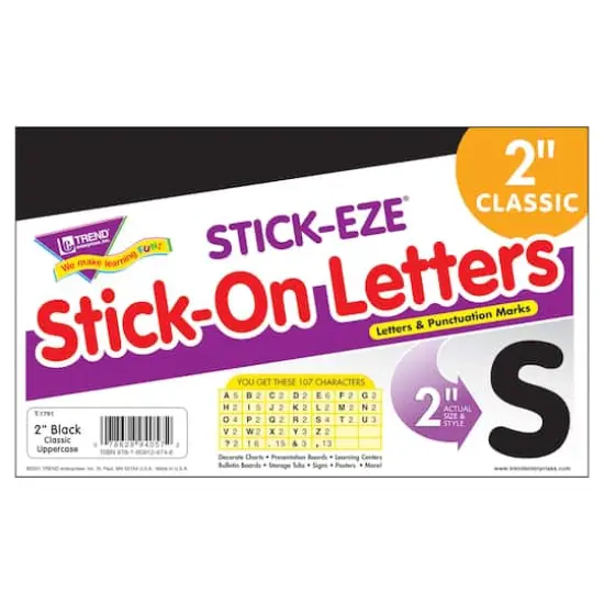 Trend Enterprises&reg; Black STICK-EZE&reg; Stick-On Letters {4}