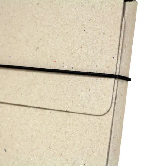 JAM Paper Strong Thin Portfolio Carrying Case with Elastic Band Closure Natural Kraft {6}