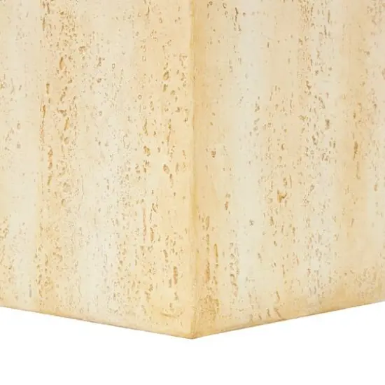 18" Natural Textured Wood Grain Outdoor Accent Table Cream {9}